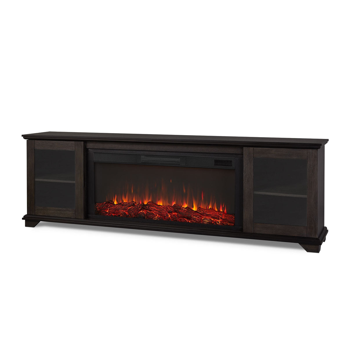 Flame Benjamin Landscape Electric Fireplace TV Stand, 81-in, 1500W, Includes Remote Control, Weathered Wood R3L2 - product image 1