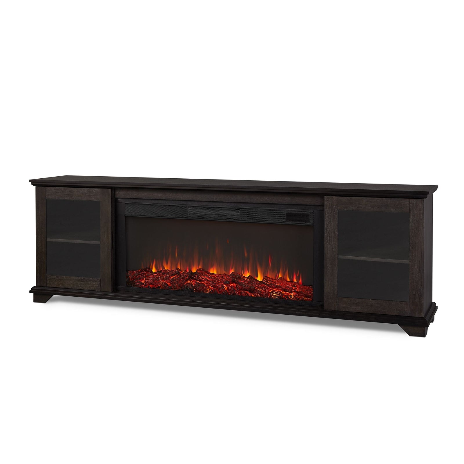 Flame Benjamin Landscape Electric Fireplace TV Stand, 81-in, 1500W, Includes Remote Control, Weathered Wood Y7L3 - product image 1