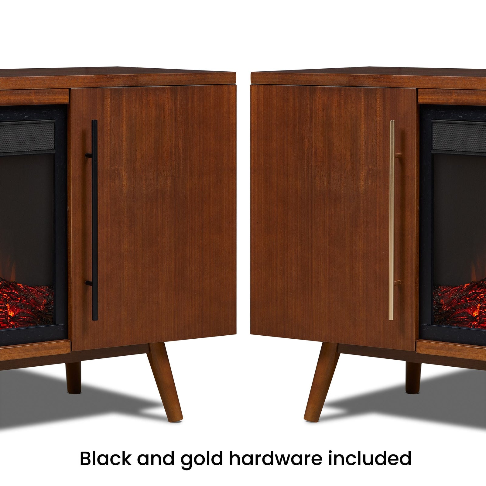 Flame Morris Media Indoor Electric Fireplace TV Stand, 72-in, 1500W, Includes Remote Control & Firebox, Vintage Black Maple H1R6 - product image 8