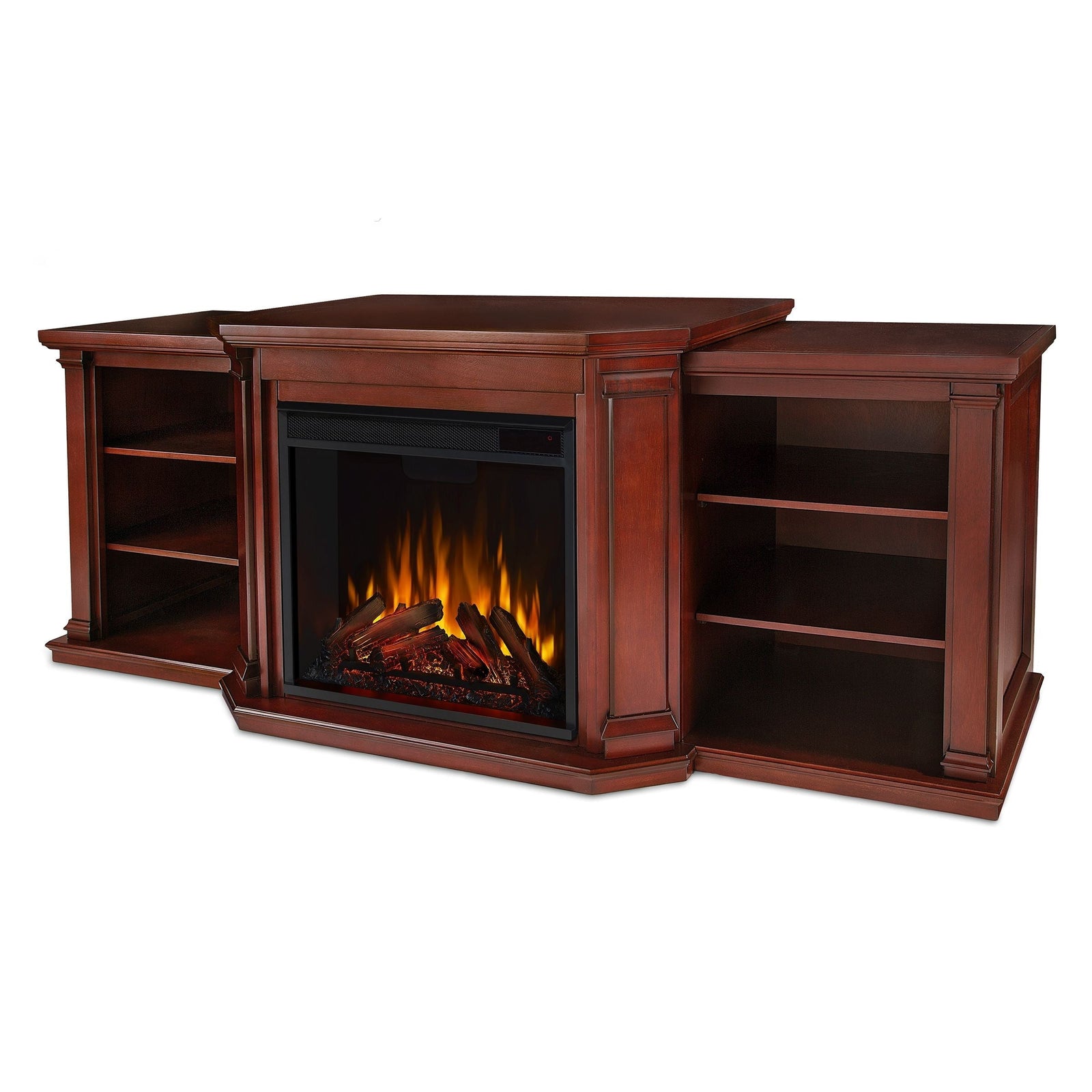 Flame Valmont Media Indoor Electric Fireplace TV Stand, 74-in, 1500W, Includes Remote Control & Firebox, Dark Mahogany Y5I0 - product image 1