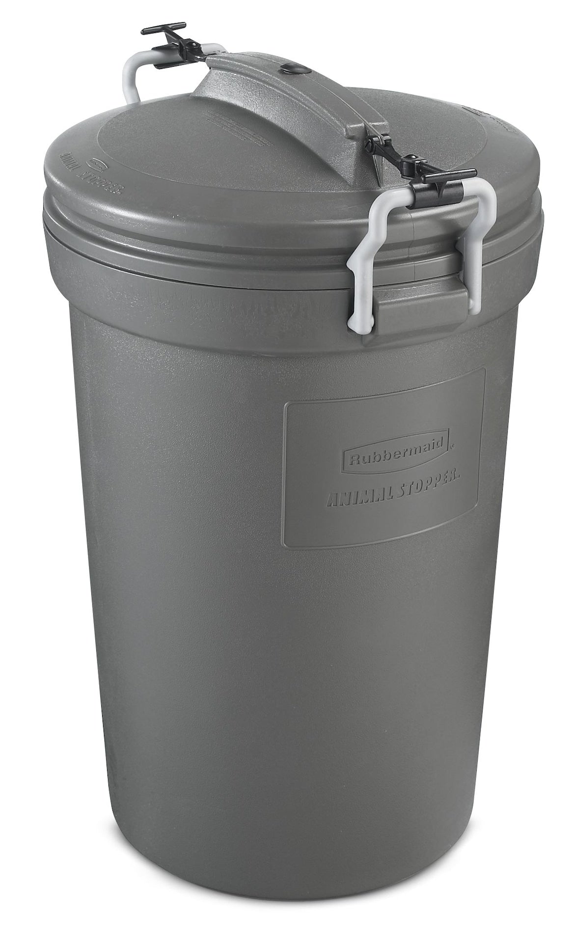 Plastic Circular Animal Stopper Garbage Can, Grey, 121-L E8N4 - product image 2