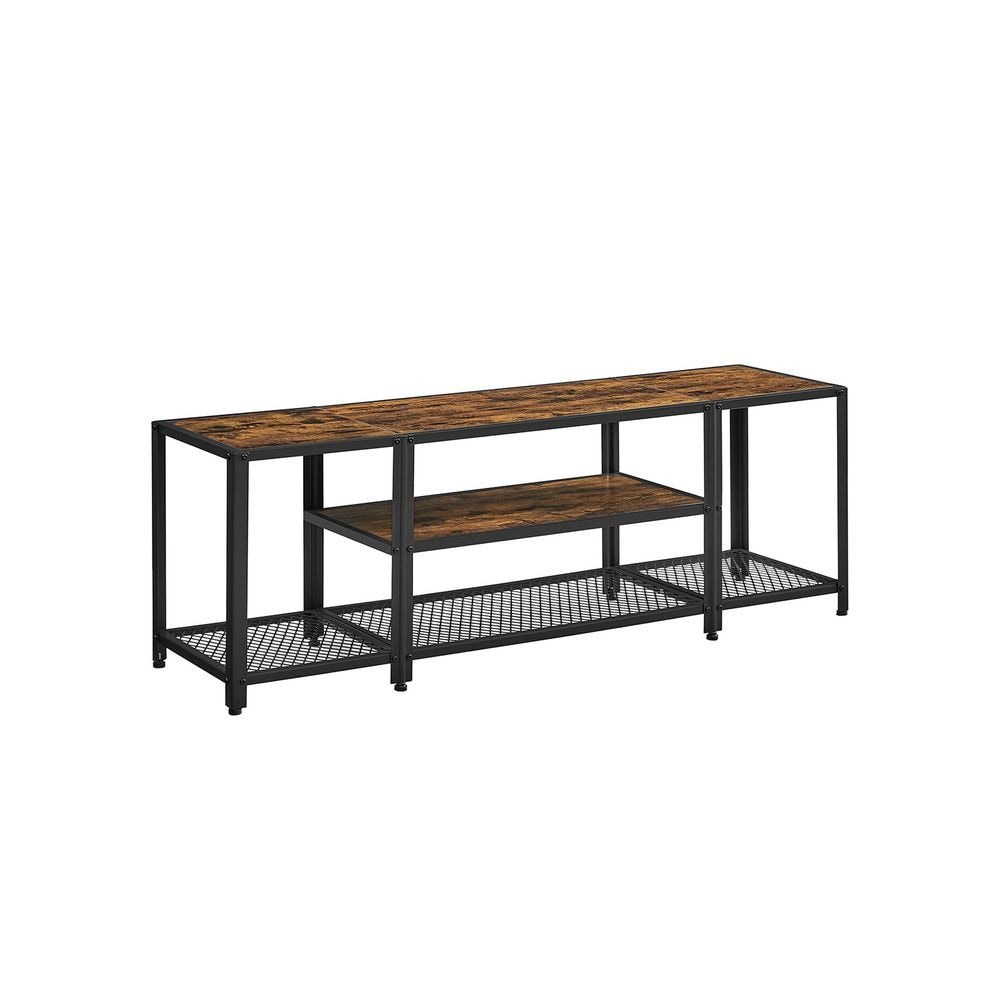 Home 3-Tier Industrial Rustic Brown TV Stand Q1K6 - product image 1