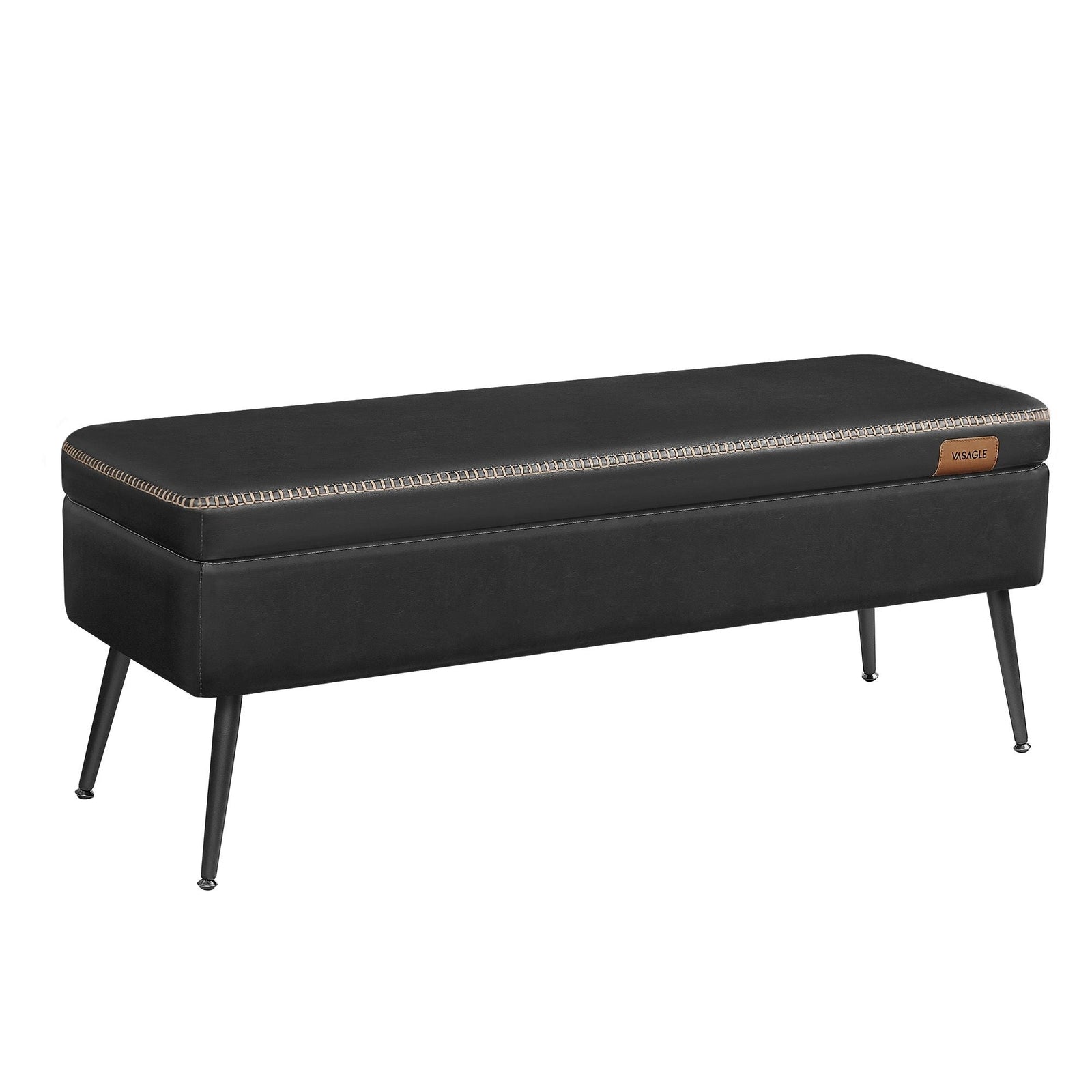 Home Mid-Century Ink Black Ottoman Storage Bench I9H0 - product image 2