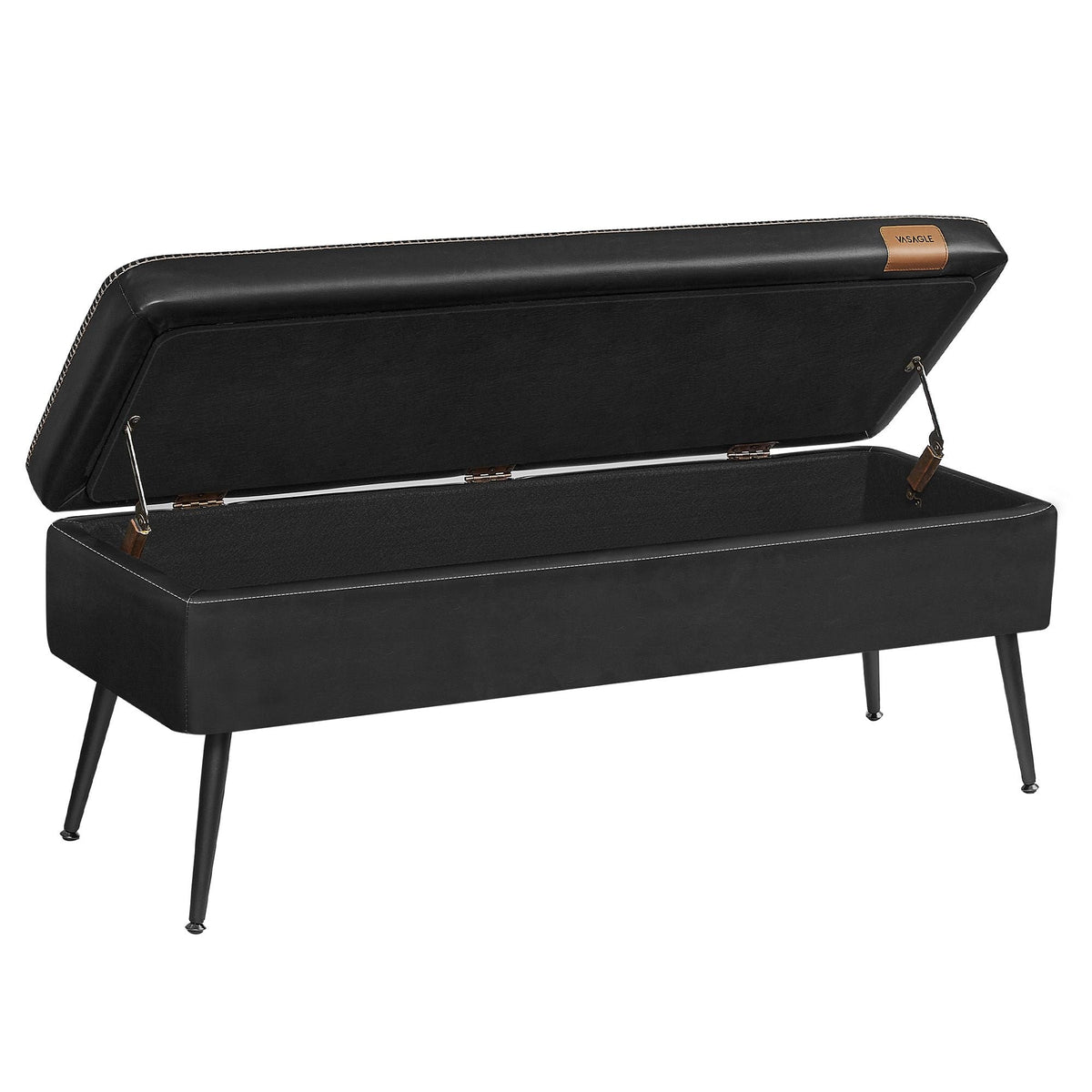 Home Mid-Century Ink Black Ottoman Storage Bench I9H0 - product image 4