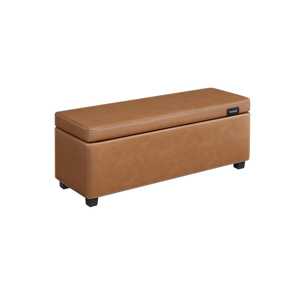 Home Mid-Century Modern Brown Storage Ottoman M0X2 - product image 1