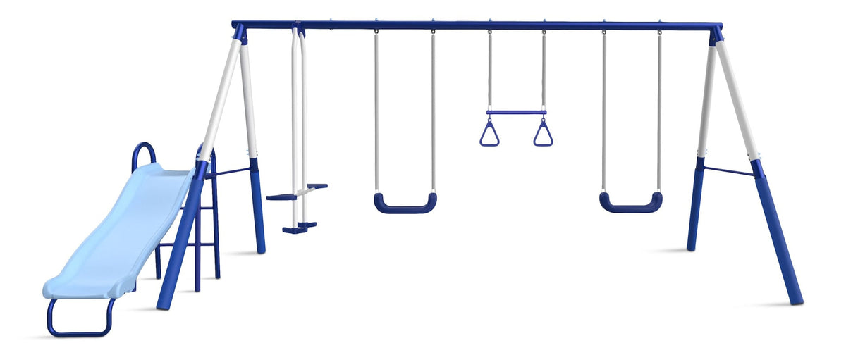 Arcadia Star Kids' 5-Station Burst Metal Swing Set Combo with Slide Q6T5 - product image 1