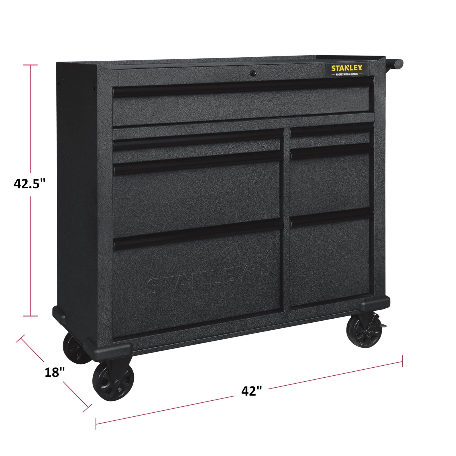 Rolling Tool Storage Cabinet with 7 Drawers, Power Bar with USB, Black, 42-in V4N5 - product image 3