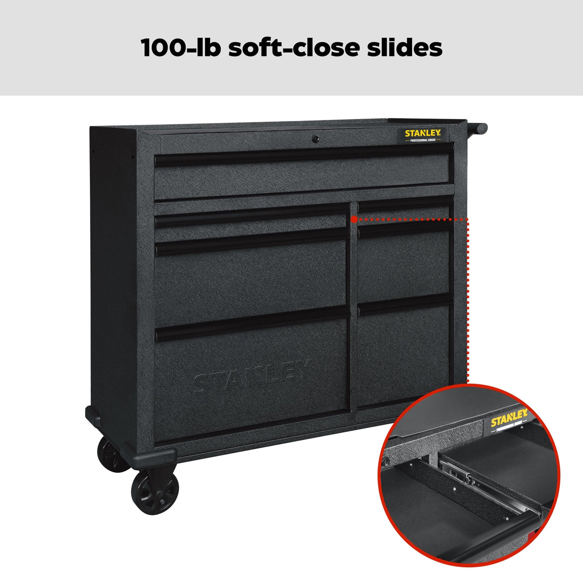 Rolling Tool Storage Cabinet with 7 Drawers, Power Bar with USB, Black, 42-in V4N5 - product image 5