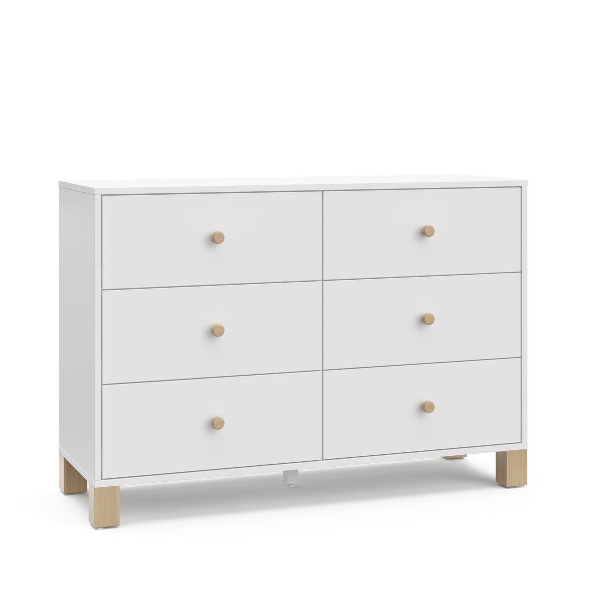 California 6-Drawer White/Driftwood Double Dresser/Chest U7D3 - product image 1