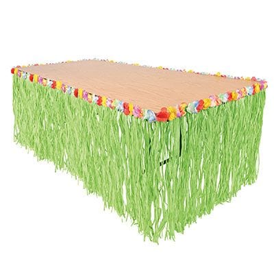 Summer Green Grass Hawaiian Table Skirt, 9-ft F4G3 - product image 1