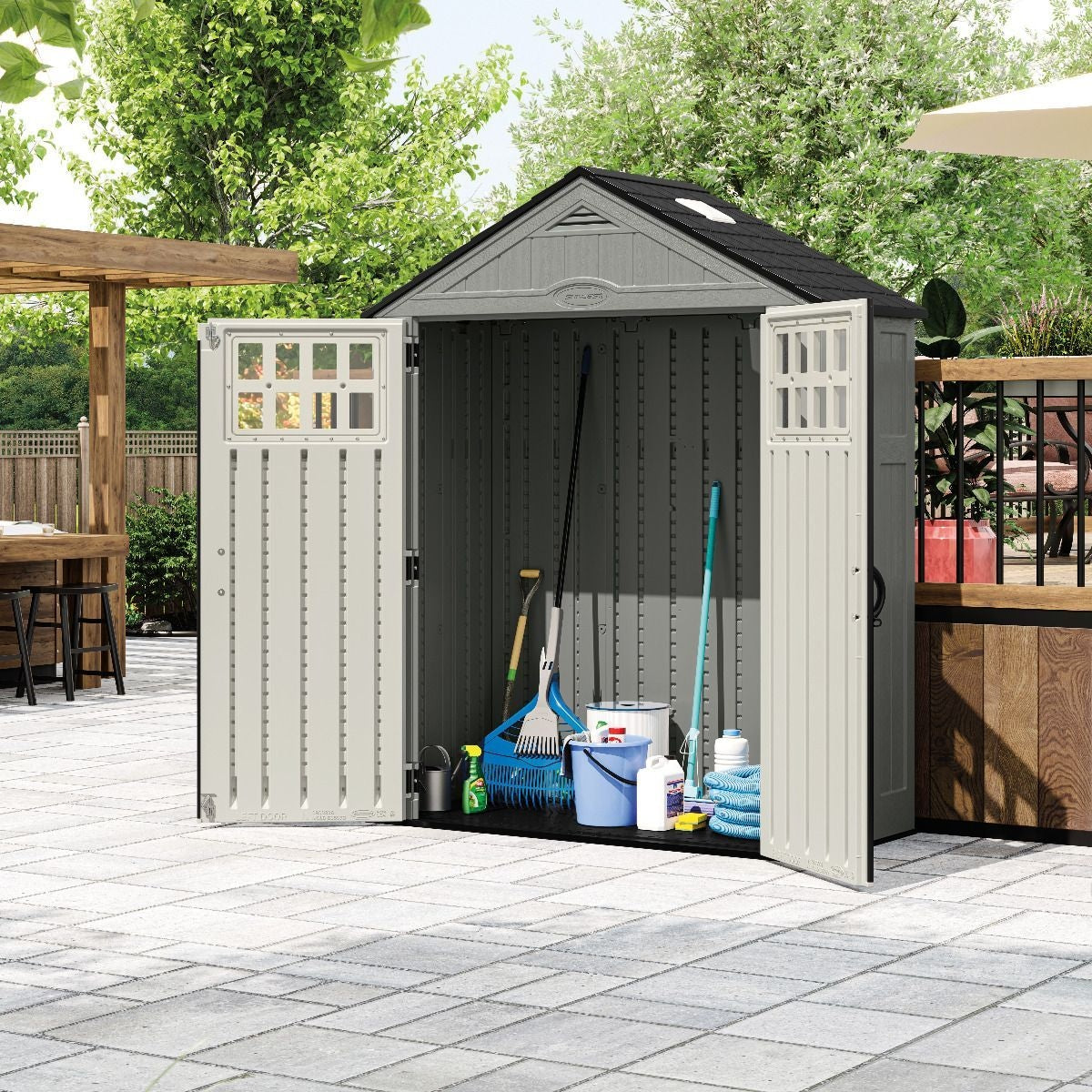 Everett 6x3-ft Dove Grey All-Weather Storage Shed K2I9 - product image 8