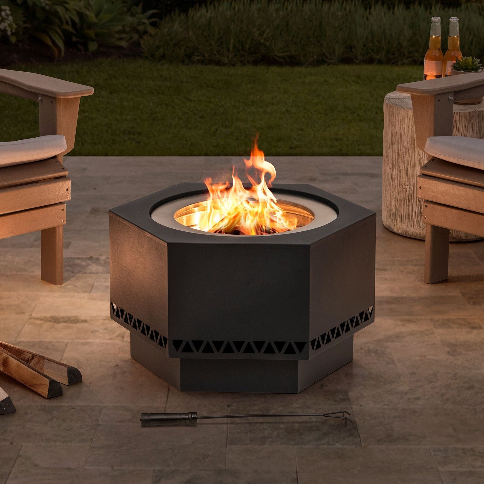 Lawrence Hexagonal Low Smoke Firepit, 28-in A2Z9 - product image 4