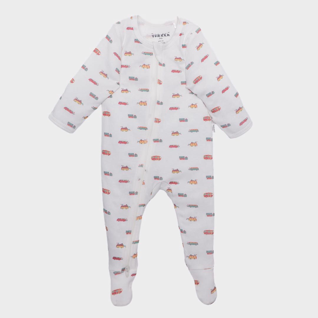 The Elk Baby Camping Print Premium Organic Cotton Zippy, Various Sizes V7R3 - product image 1