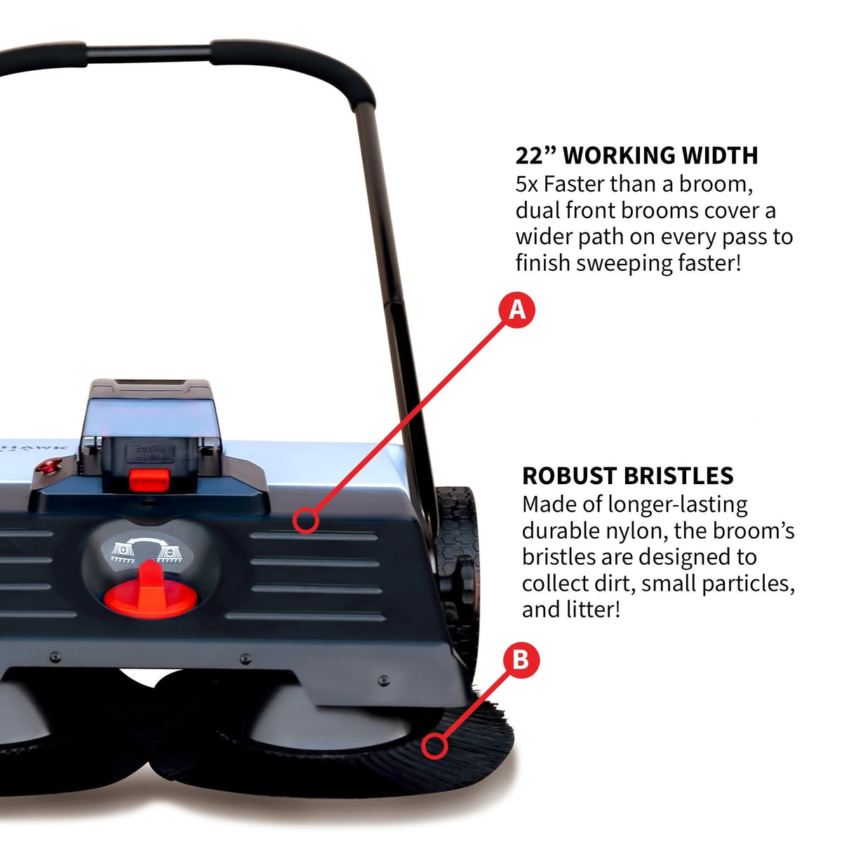 Electric Battery-Powered Push Sweeper, 22-in P4S5 - product image 5