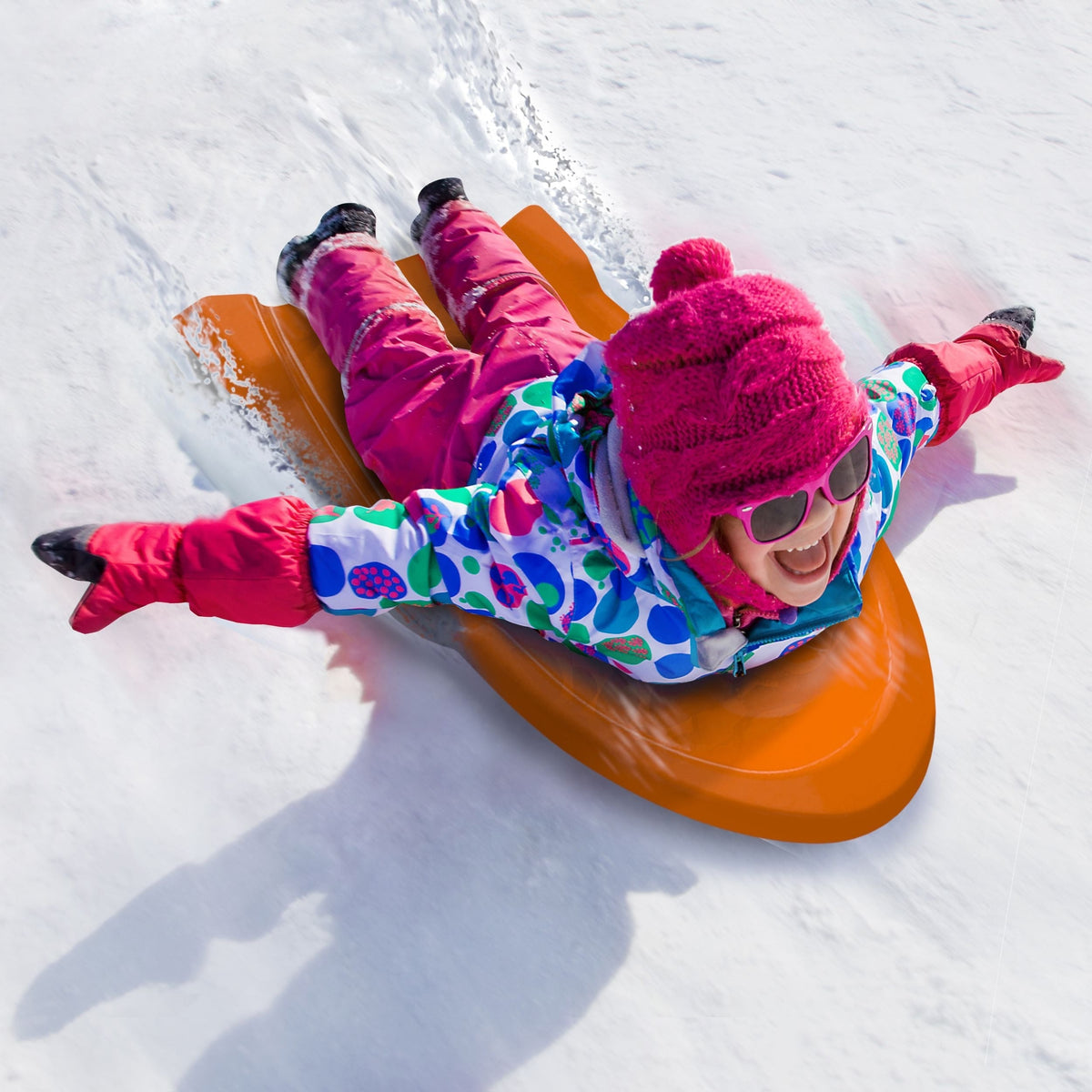 Kids' 2-Person Lightweight Plastic Winter Snow Sled Toboggan J5U4 - product image 4