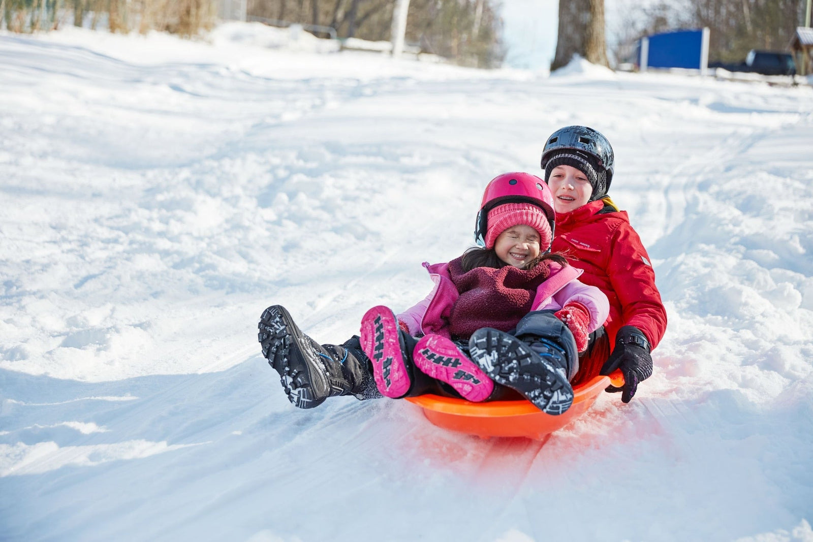 Kids' 2-Person Lightweight Plastic Winter Snow Sled Toboggan J5U4 - product image 6