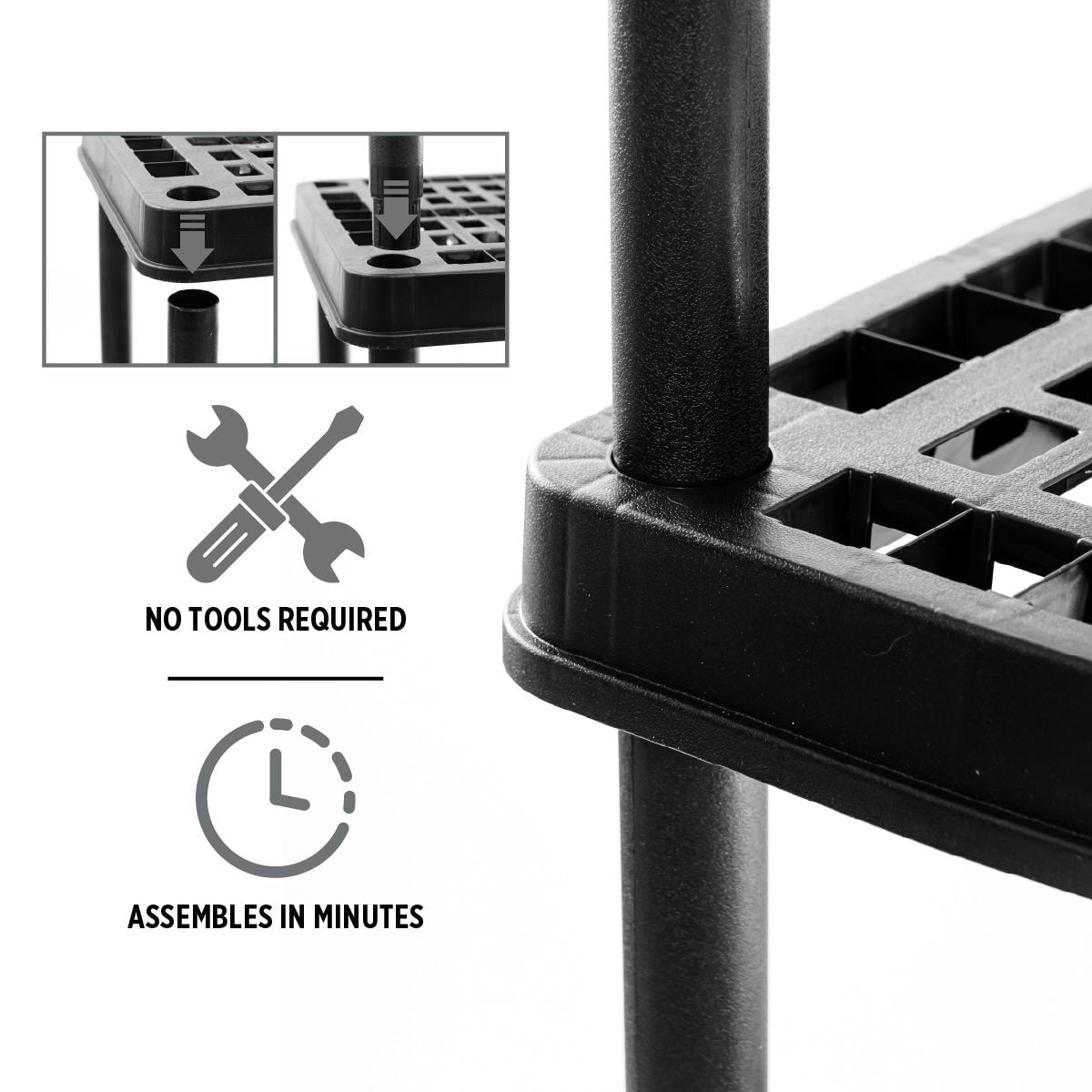 4-Shelf Resin/Plastic Storage Rack/Shelving Unit, 36 x 18 x 54-in D6P1 - product image 5