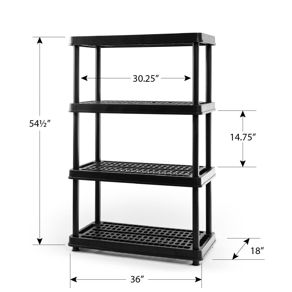4-Shelf Resin/Plastic Storage Rack/Shelving Unit, 36 x 18 x 54-in D6P1 - product image 7