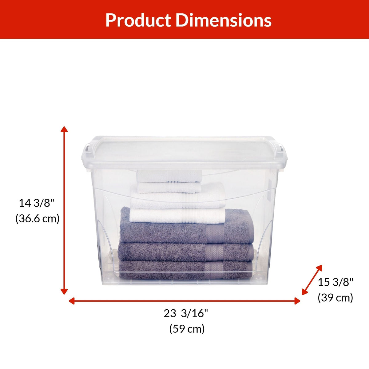 type A Clarity Transparent Storage Box with Lid, 60-L H4T6 - product image 4