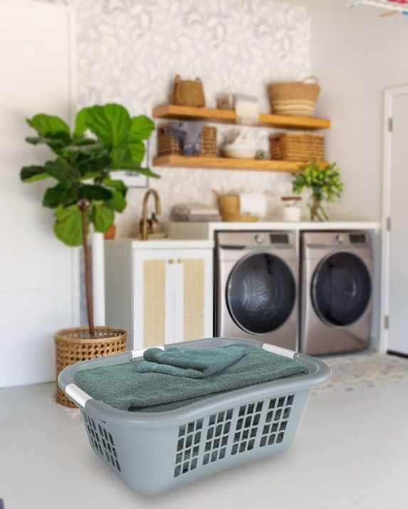 type A Hip Hugger Laundry Basket, 25.7 x 17.7 x 9.3-in, Grey C4D0 - product image 4