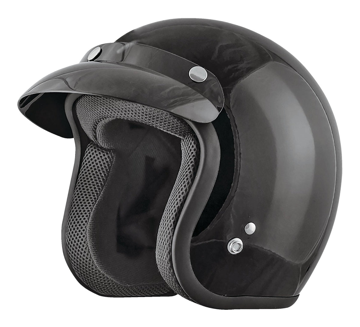 Adult Open-Face Motorcycle Helmet, Black, Assorted Sizes Y1H3 - product image 1