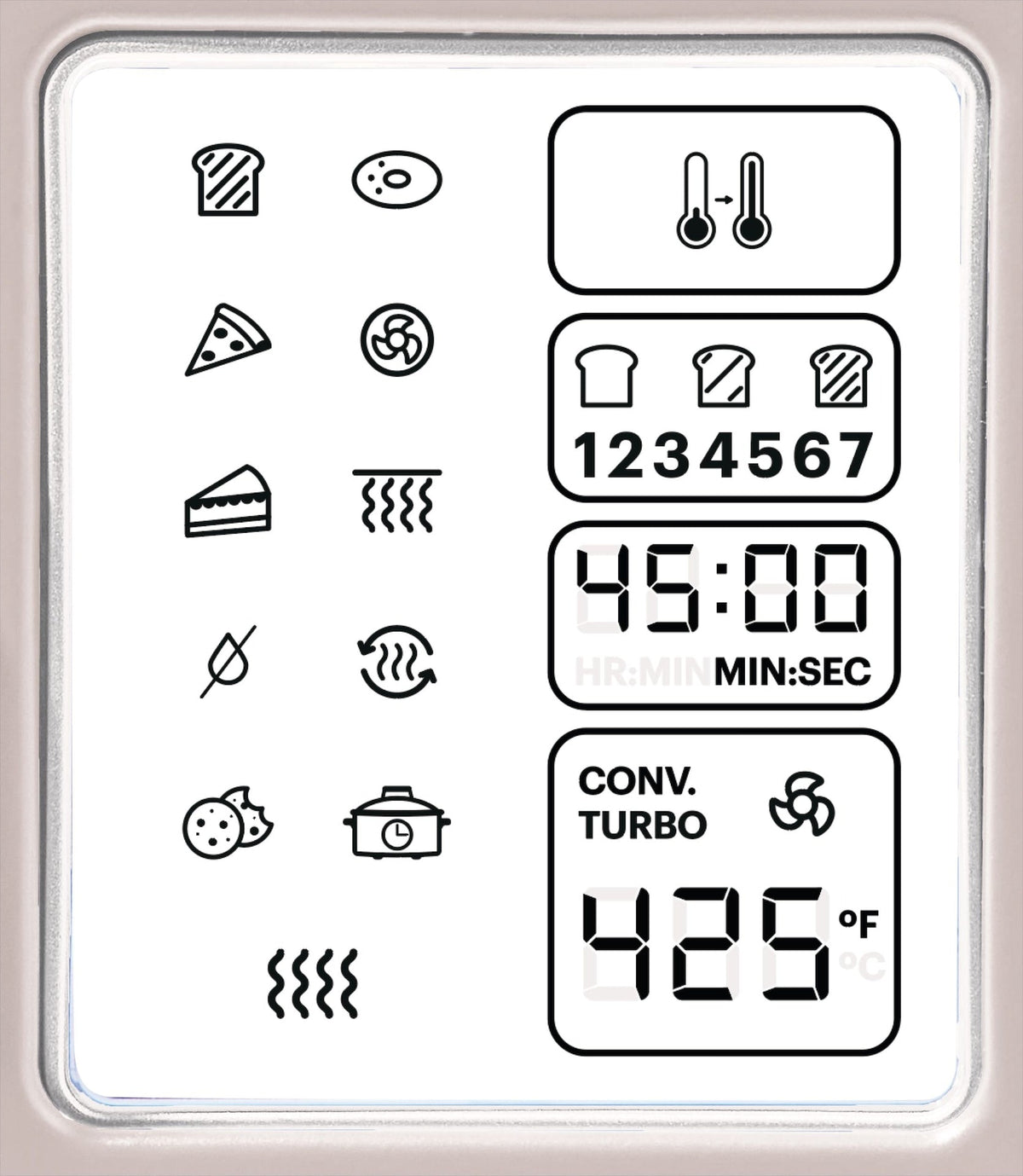 Digital Multi-Functional Air Fryer Toaster Oven with 11 Pre-Set Functions, Shortbread, 6-Slices Z2V4 - product image 6