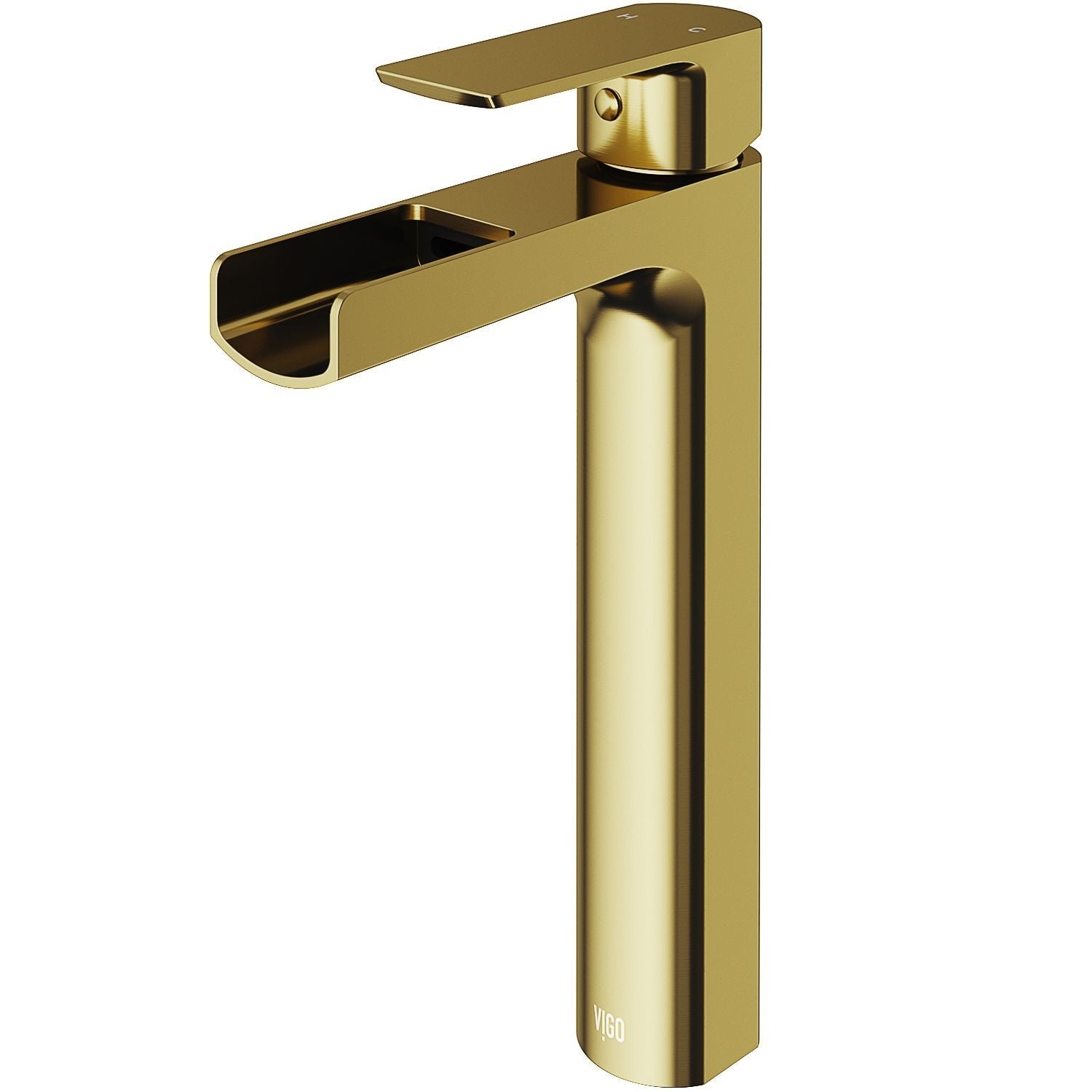 Amada Single Handle Vessel Sink Bathroom Faucet, Matte Brushed Gold W1O4 - product image 2