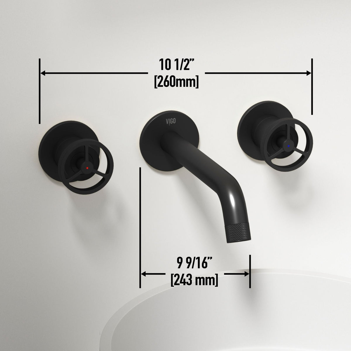 Anvil MatteStone Round White Composite Bathroom Sink/Basin Set with Cass Wall Mount Faucet and Pop-Up Drain P0Y0 - product image 5