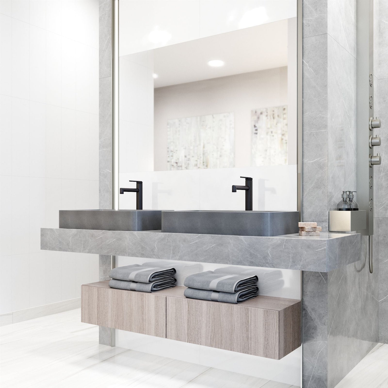 Basilica Gothic ConcretoStone 23x14-in Deep Grey Bathroom Sink/Basin with Rectangular Vessel R5L3 - product image 7