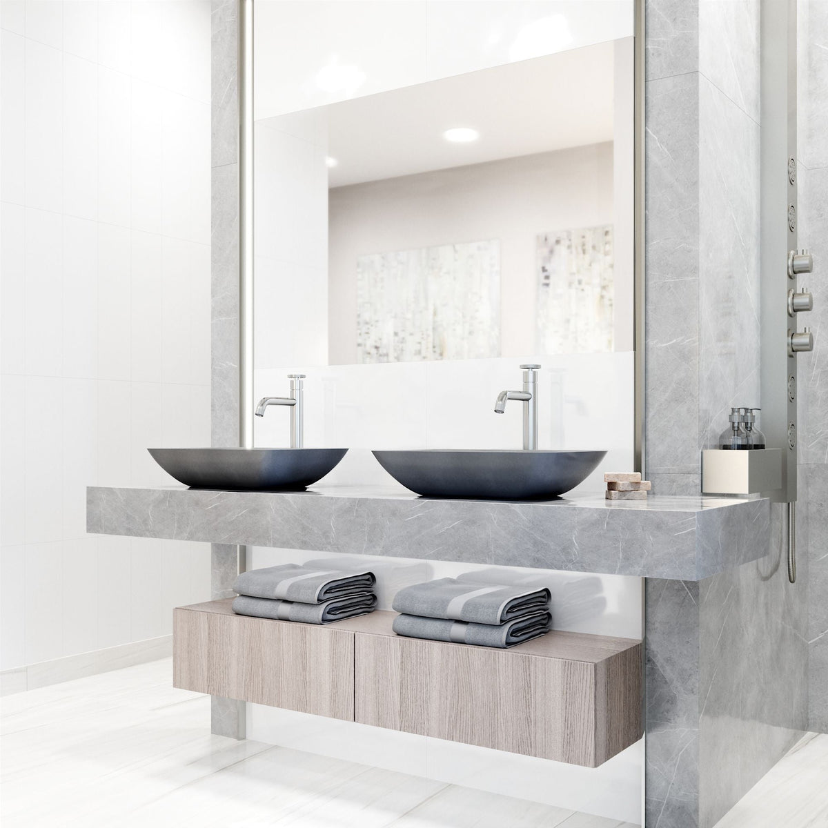 Duomo Gothic ConcretoStone 18x13-in Deep Grey Bathroom Sink/Basin with Rectangular Vessel P5W0 - product image 8