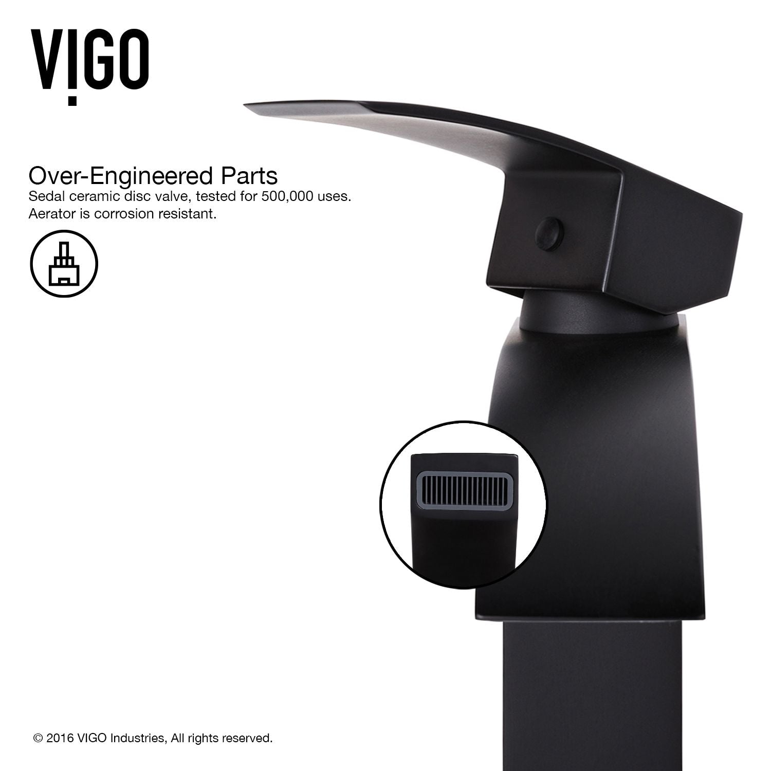 Duris Single Handle Vessel Sink Bathroom Faucet with Deck Plate, Matte Black M5E7 - product image 7