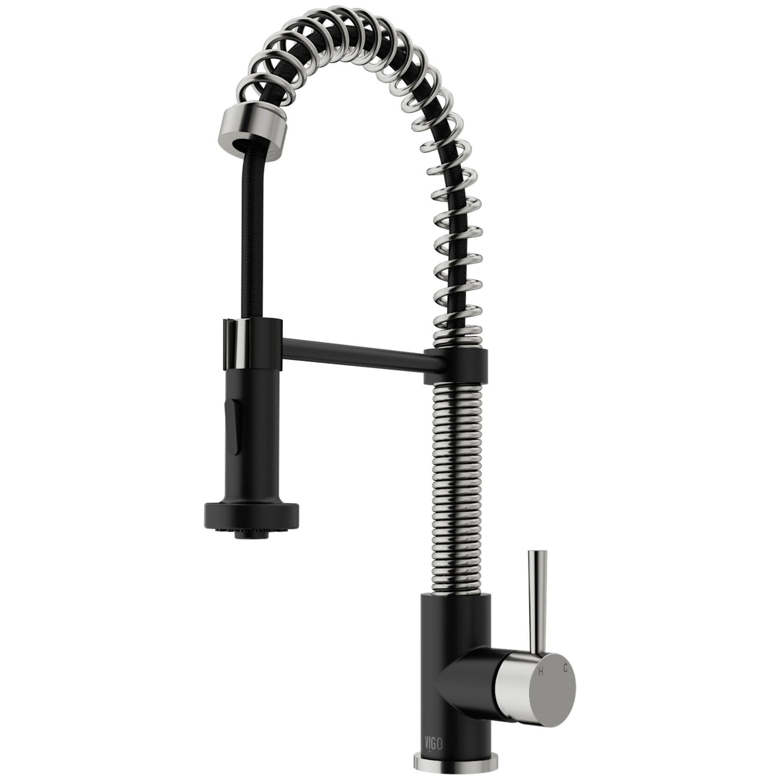 Edison Single Handle Pull Down Kitchen Faucet, Stainless Steel/Matte Black A8M1 - product image 2