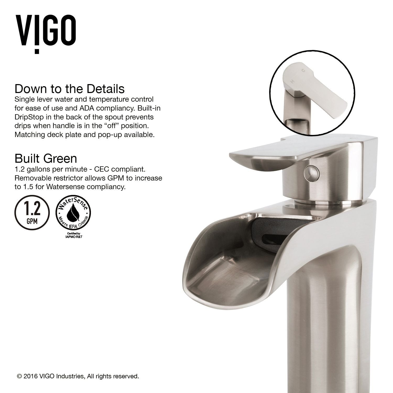 Hyacinth MatteStone White Bathroom Sink/Basin Set with Niko Faucet and Square Composite Vessel O4N6 - product image 3