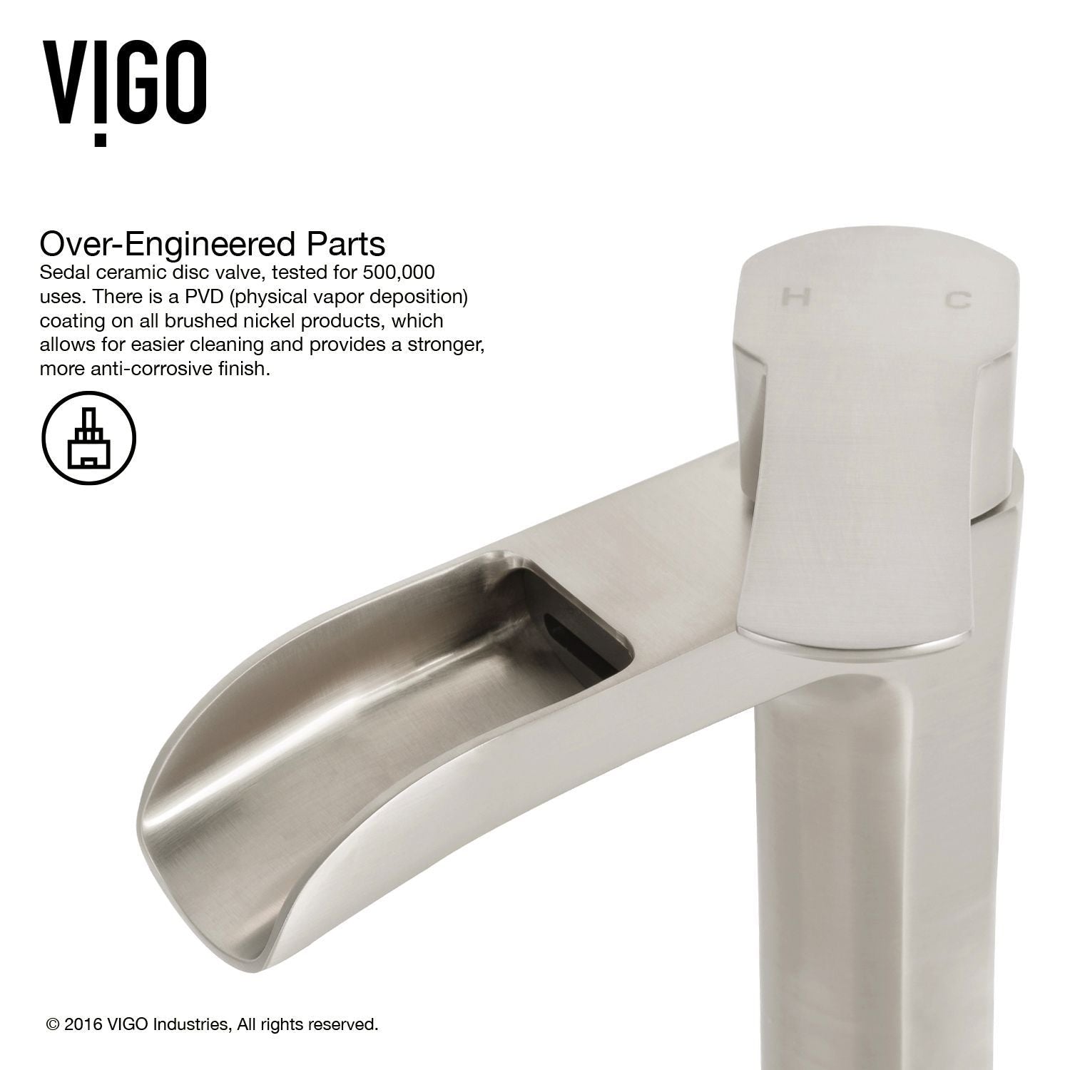 Hyacinth MatteStone White Bathroom Sink/Basin Set with Niko Faucet and Square Composite Vessel O4N6 - product image 7