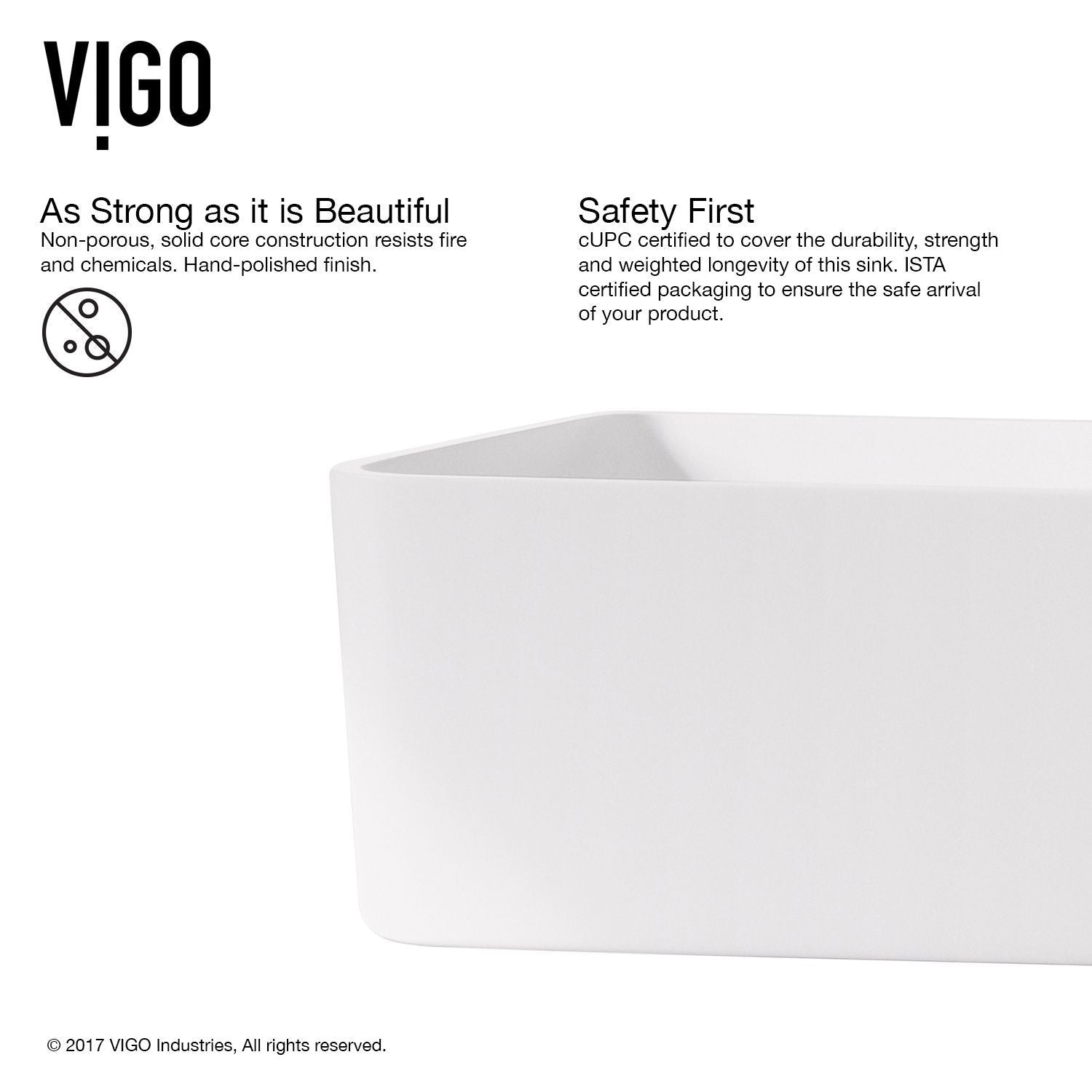 Jasmine MatteStone 18x15-in Deep White Bathroom Sink/Basin with Rectangular Vessel Z1M1 - product image 4
