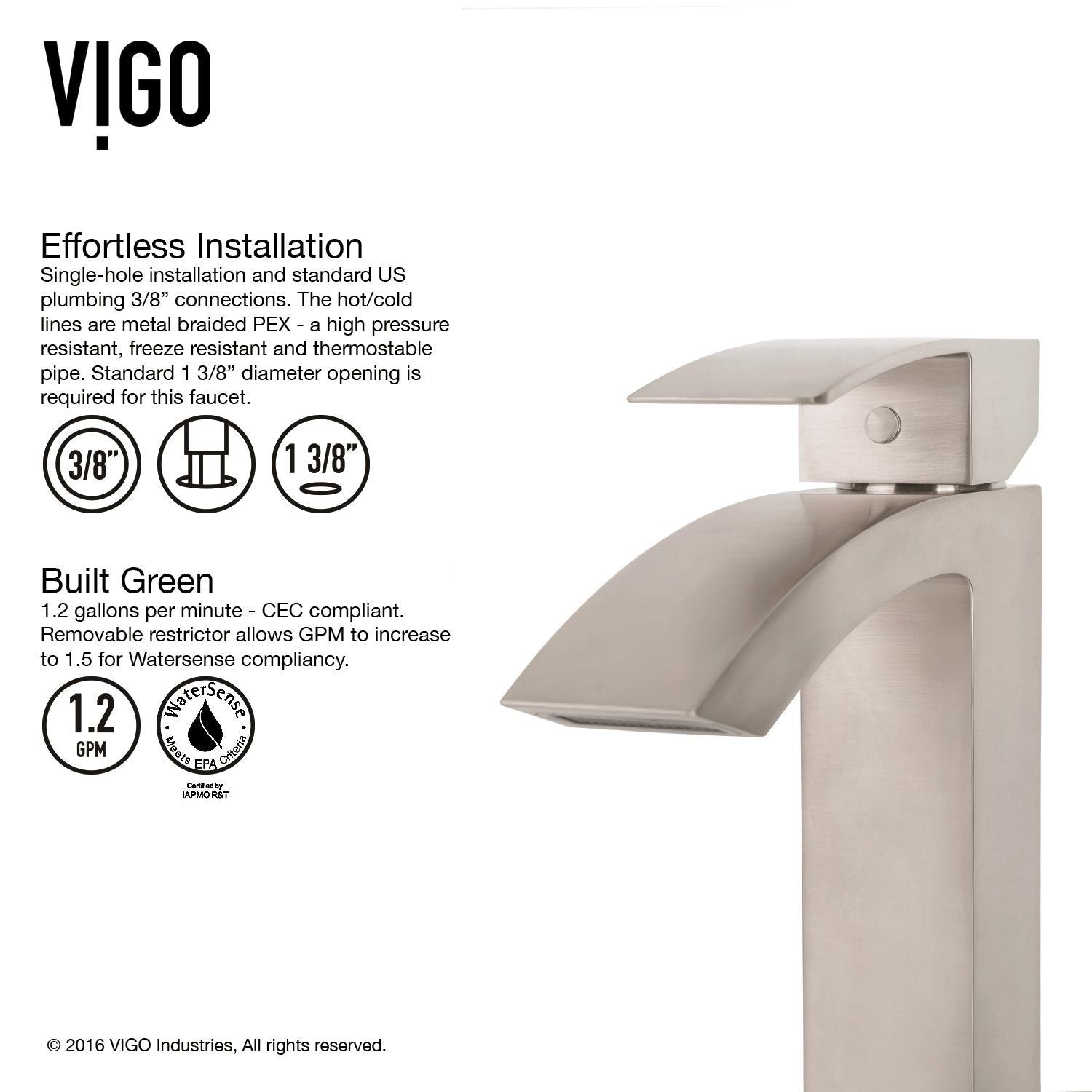 Magnolia MatteStone White Bathroom Sink/Basin Set with Duris Faucet and Rectangular Composite Vessel O5H3 - product image 2