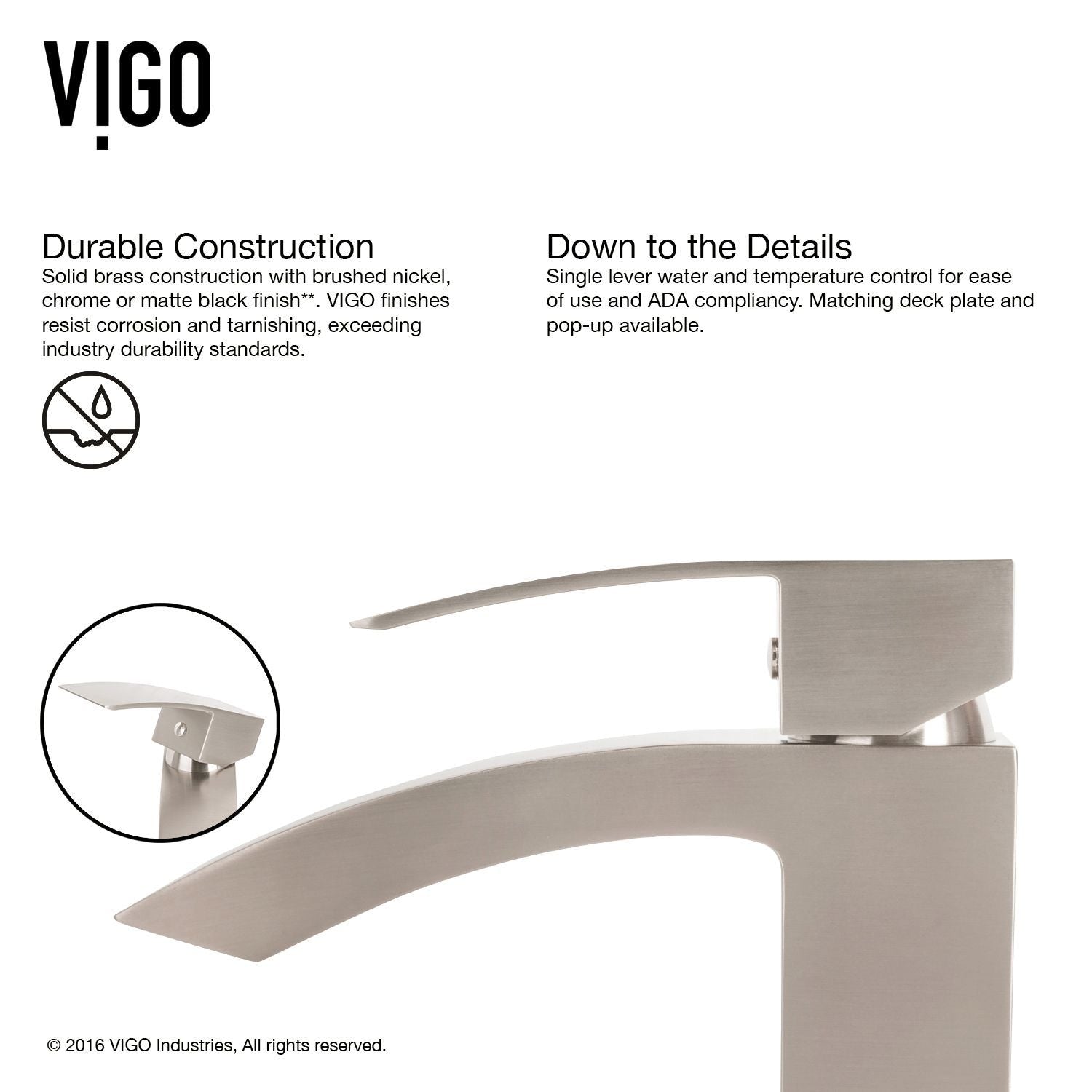 Magnolia MatteStone White Bathroom Sink/Basin Set with Duris Faucet and Rectangular Composite Vessel O5H3 - product image 4