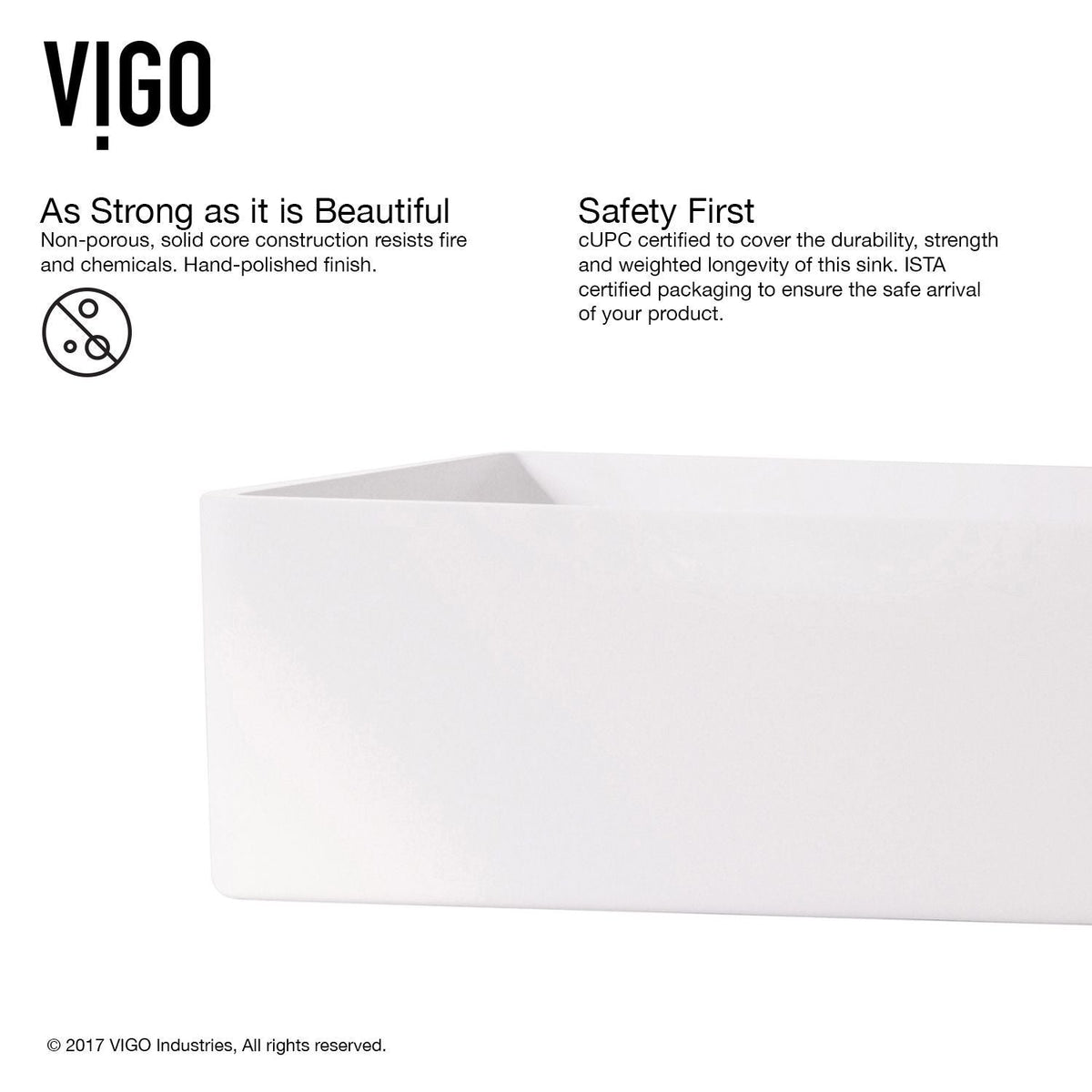 Magnolia MatteStone White Bathroom Sink/Basin Set with Duris Faucet and Rectangular Composite Vessel O5H3 - product image 6