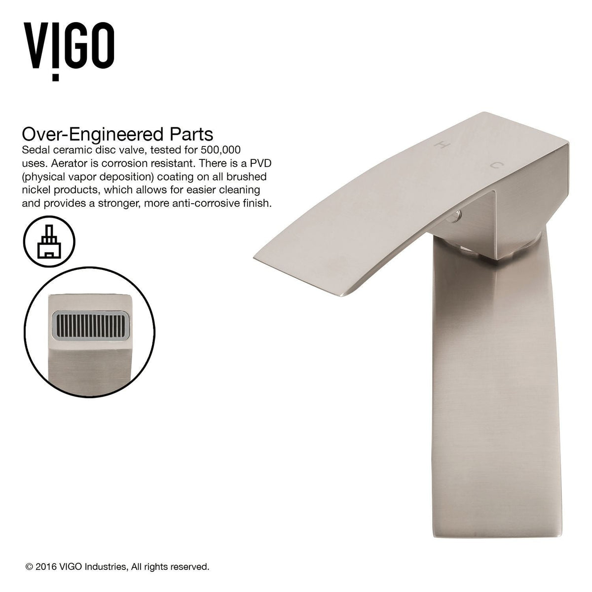Magnolia MatteStone White Bathroom Sink/Basin Set with Duris Faucet and Rectangular Composite Vessel O5H3 - product image 7