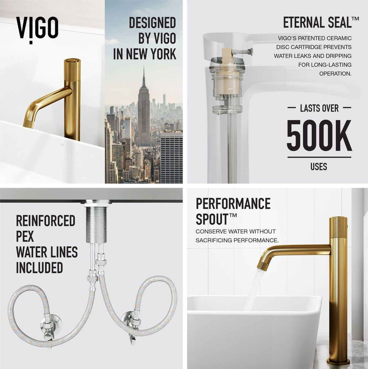 Marigold MatteStone Matte White Bathroom Sink/Basin Set with Apollo Faucet and Rectangular Composite Vessel U7M5 - product image 3