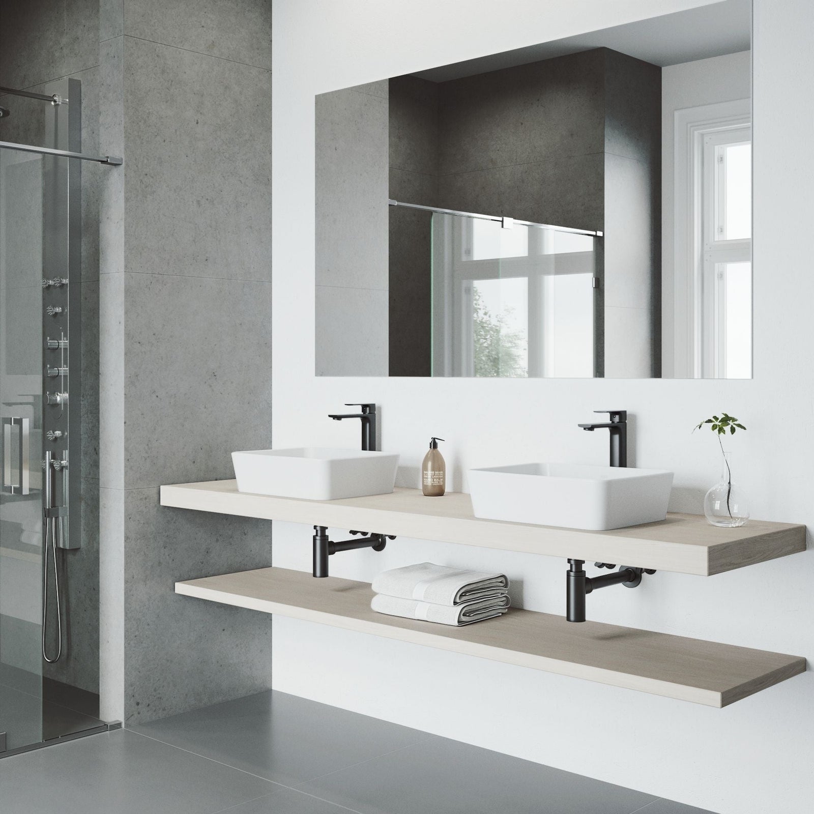 Marigold MatteStone Matte White Bathroom Sink/Basin Set with Norfolk Faucet and Rectangular Composite Vessel U2P4 - product image 8