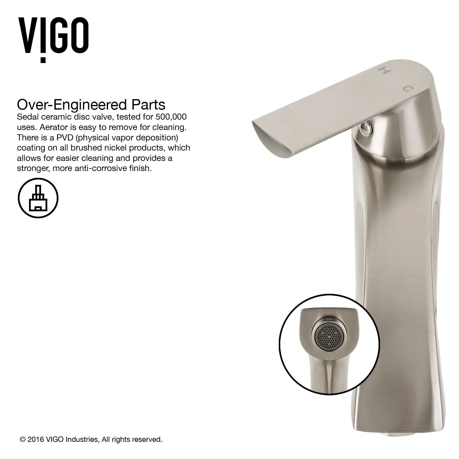 Marigold MatteStone White Bathroom Sink/Basin Set with Linus Faucet and Rectangular Composite Vessel K2C8 - product image 3
