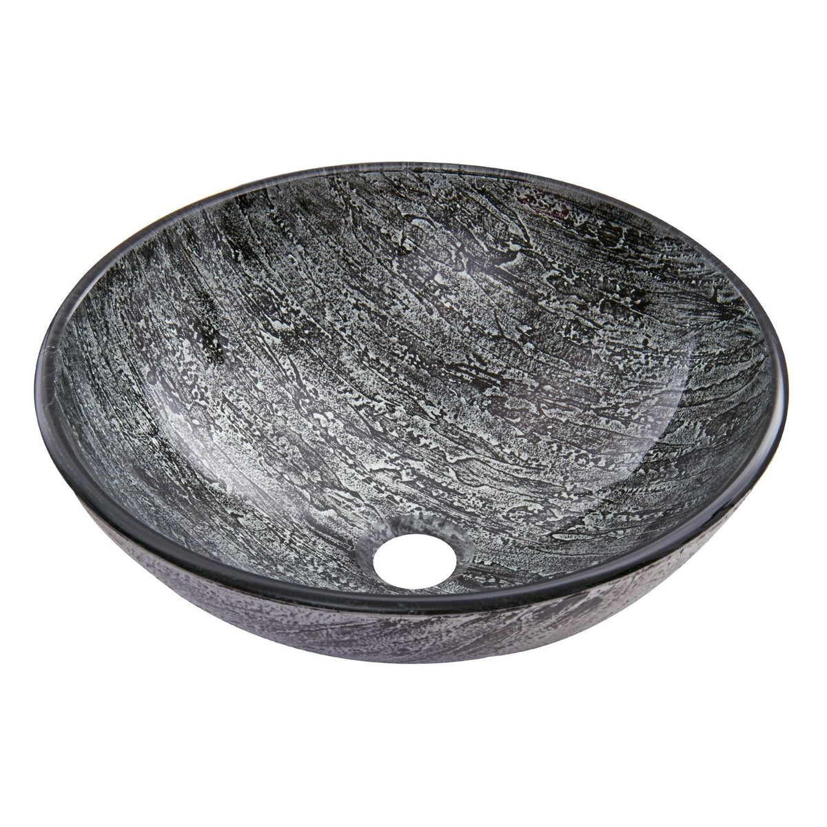 Round Glass Vessel Bathroom Sink/Basin with Deep Bowl, Titanium Y3Q0 - product image 4