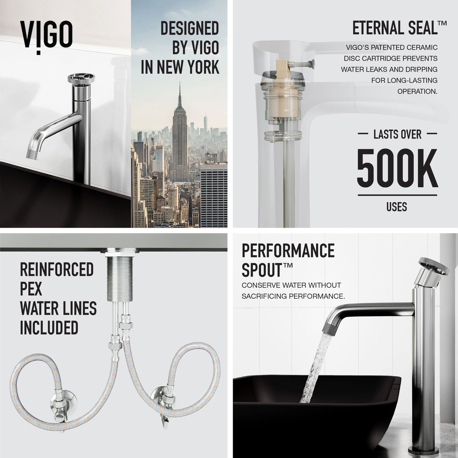Sottile MatteShell Matte Black Bathroom Sink/Basin Set with Cass Faucet and Glass Rectangular Vessel Z8N3 - product image 6