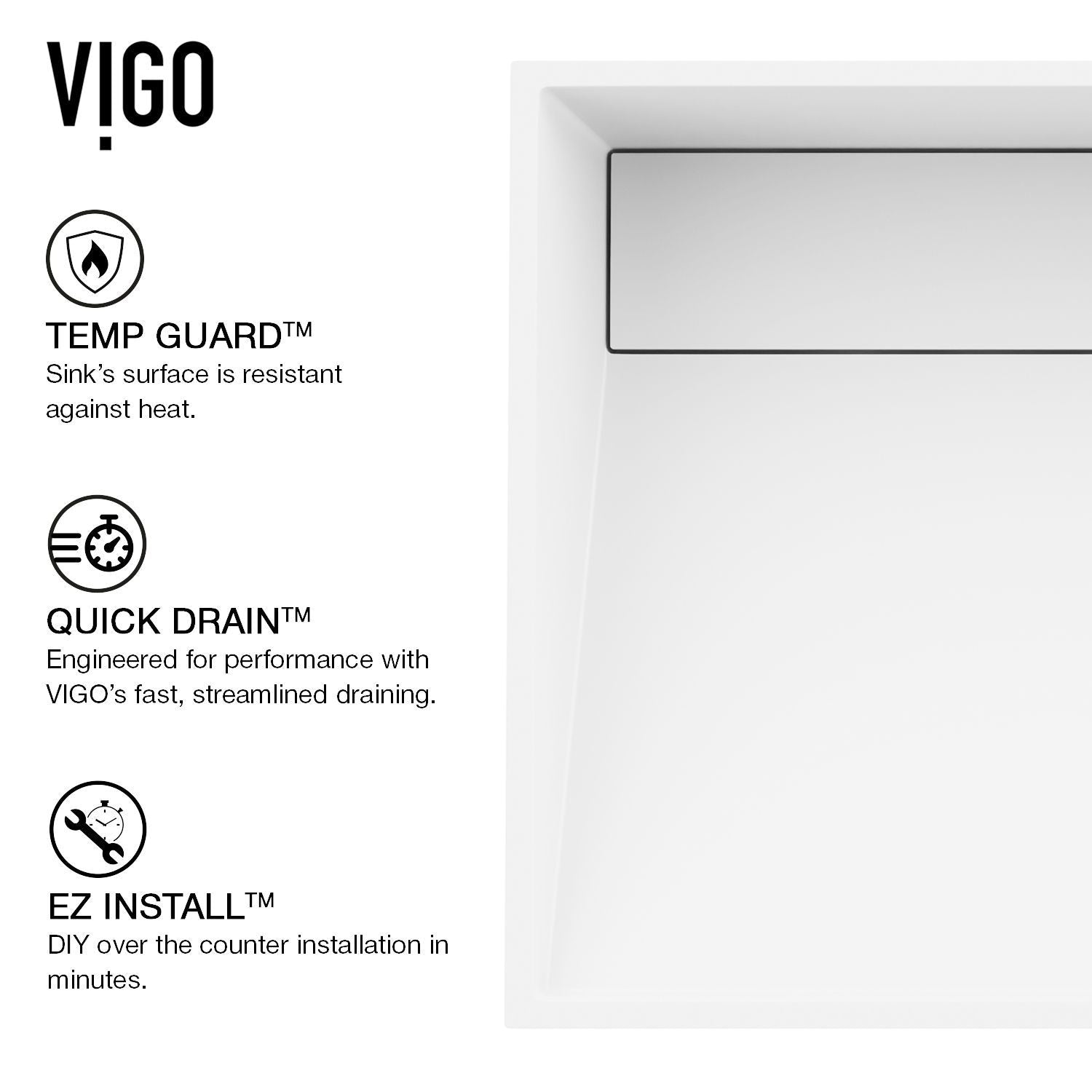 Starr Modern MatteStone 17x13-in Deep White Bathroom Sink/Basin with Rectangular Vessel A2Q8 - product image 3
