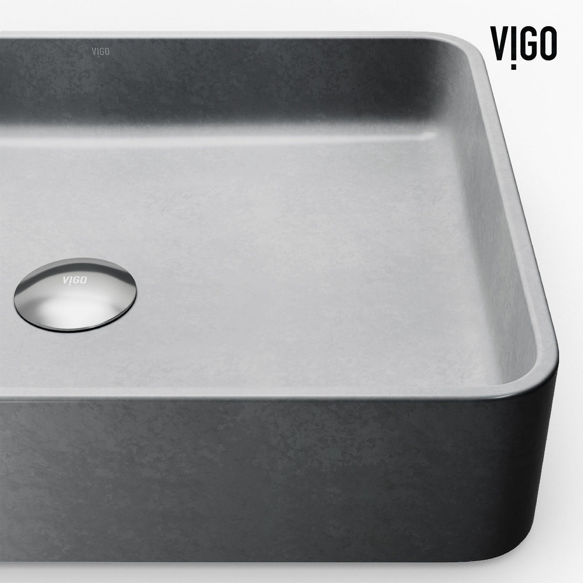 Tarragona Gothic ConcretoStone Grey Bathroom Sink/Basin Set with Dunn Faucet and Rectangular Vessel V2H0 - product image 5