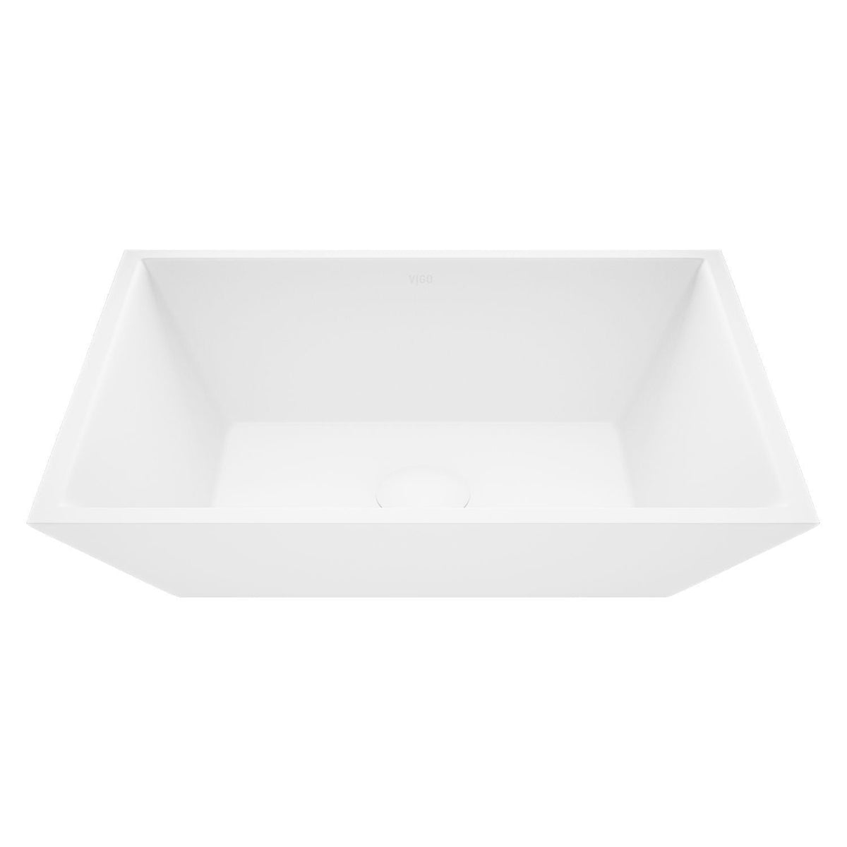 Vinca Matte Stone Vessel Bathroom Sink/Basin with Deep Bowl, White W2A5 - product image 1