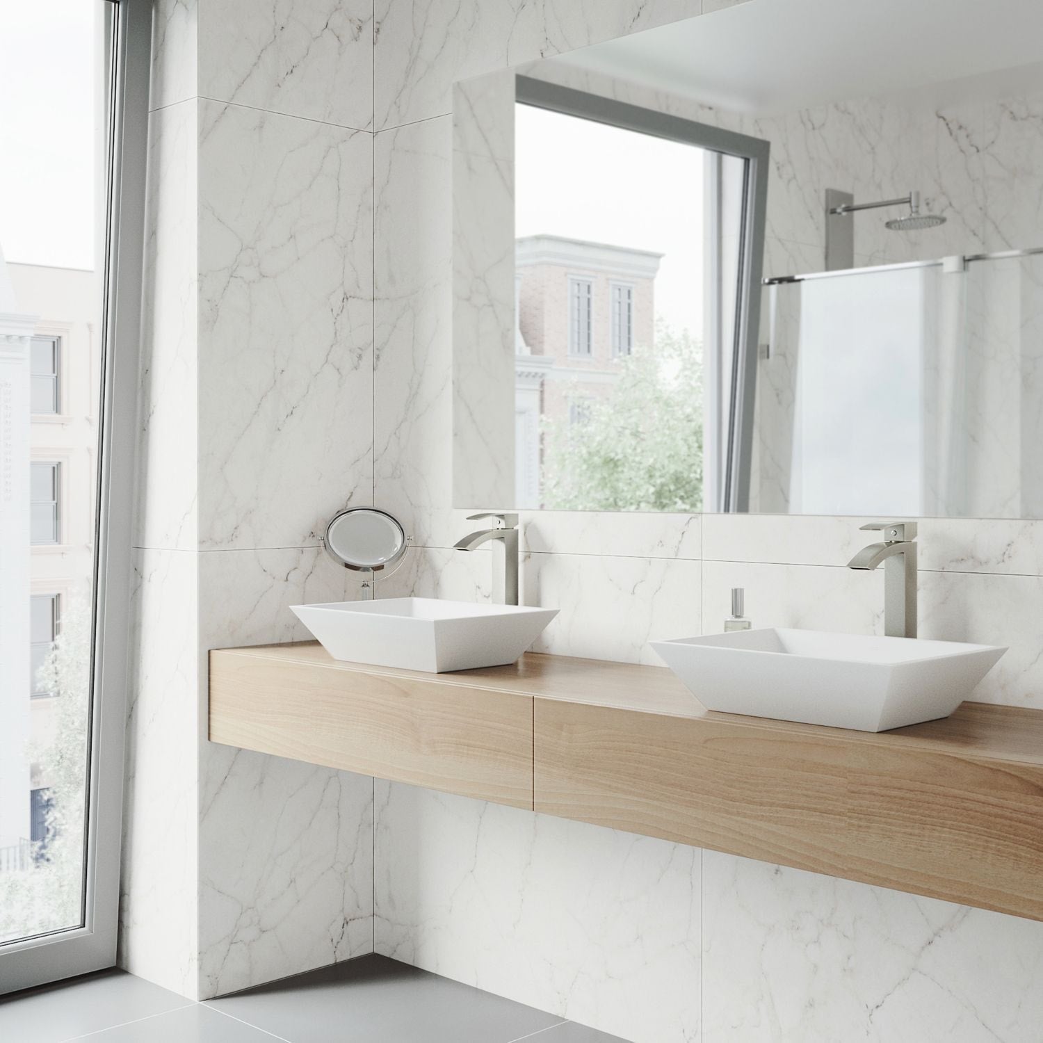 Vinca Matte Stone Vessel Bathroom Sink/Basin with Deep Bowl, White W2A5 - product image 7