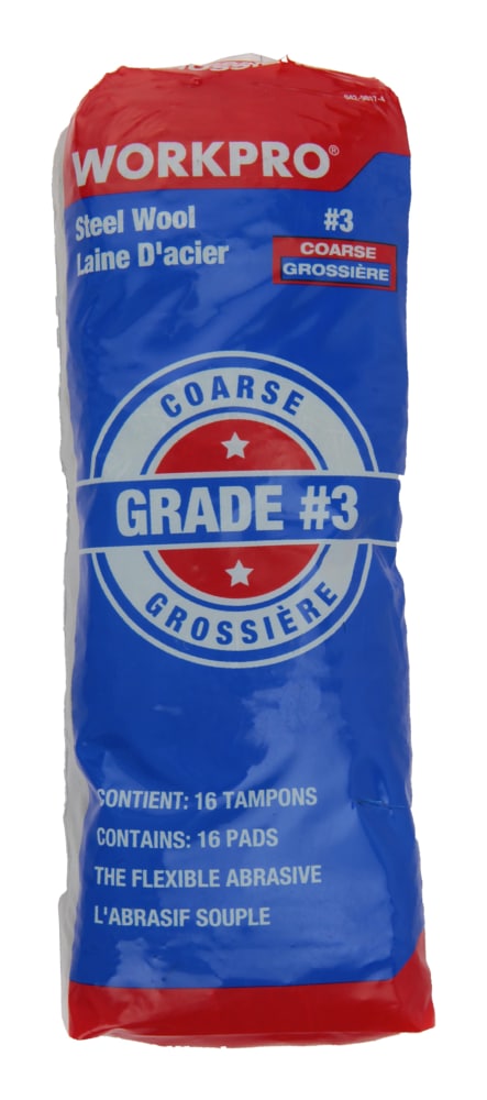 Steel Wool Pads, Surface Cleaning, Paint Removal & Restoration, Coarse Grade 3, 16-pk L7I6 - product image 1