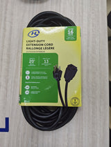 20' 16 Gauge 1-Tap Outdoor Extension Cord, Black E9N8 - product image 3